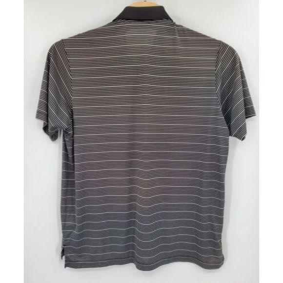 Adidas Golf ClimaLite Performance Black White Striped Polo Mens Size XL Great - Picture 2 of 4
